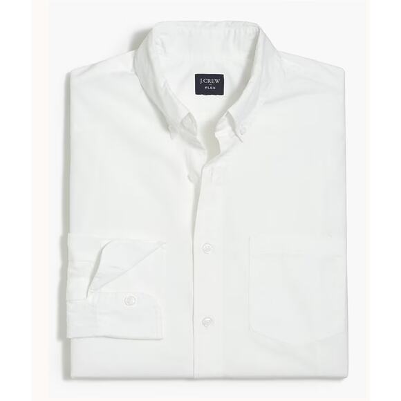NWT J.Crew Slim Flex Casual Shirt In White Size Large - Picture 1 of 6